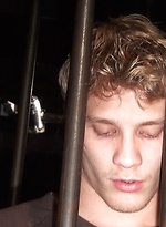 Caged Cock Squirts Massive Load